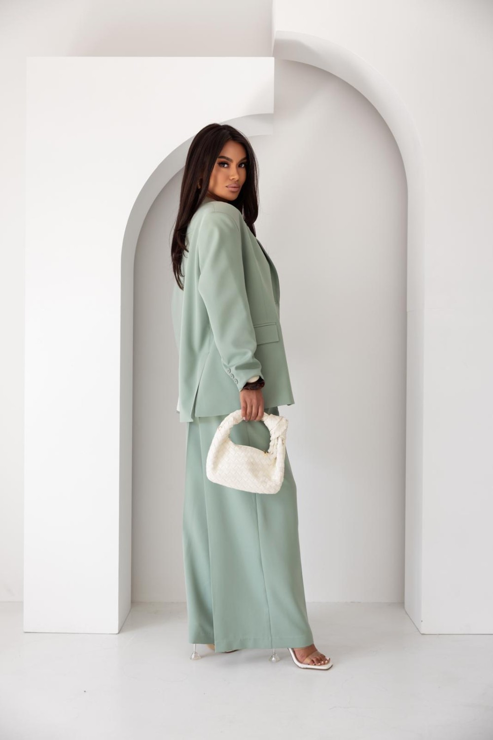 MARYNARKA DAMSKA OVERSIZE ELEGANCKA ZIELONA ME GUSTA