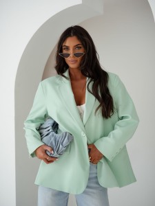Marynarka damska oversize zielona jasna Me Gusta   