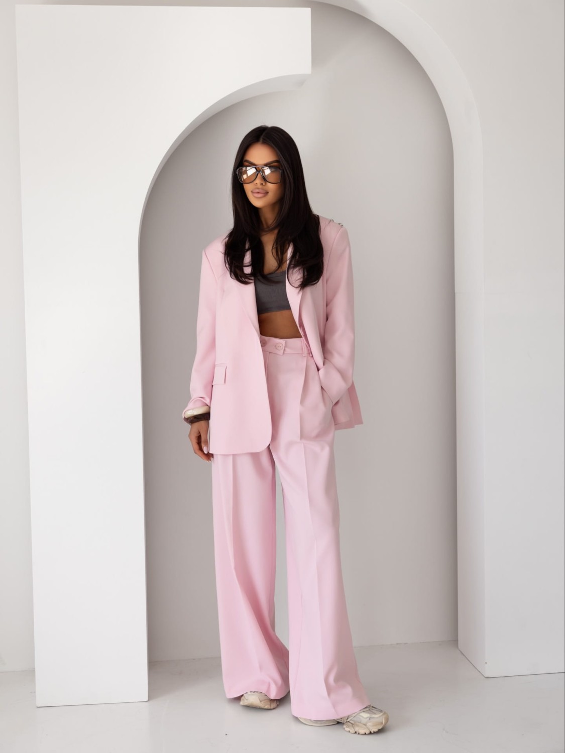 ME GUSTA MARYNARKA DAMSKA OVERSIZE RÓŻOWA ELEGANCKA
