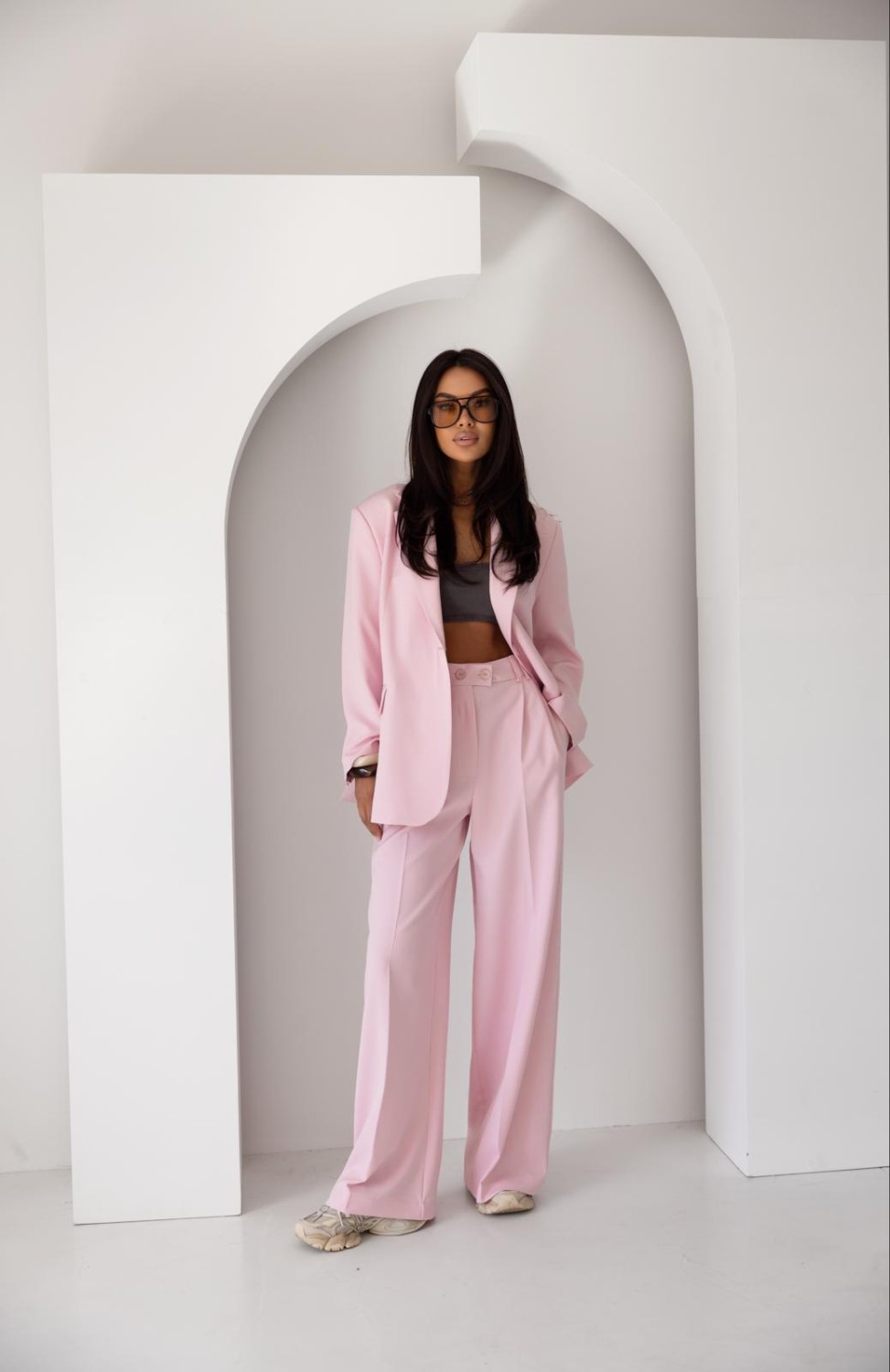ME GUSTA MARYNARKA DAMSKA OVERSIZE RÓŻOWA ELEGANCKA