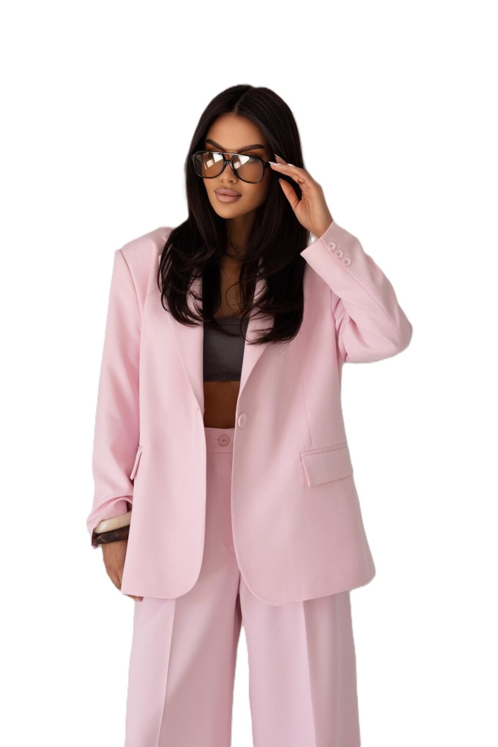 ME GUSTA MARYNARKA DAMSKA OVERSIZE RÓŻOWA ELEGANCKA