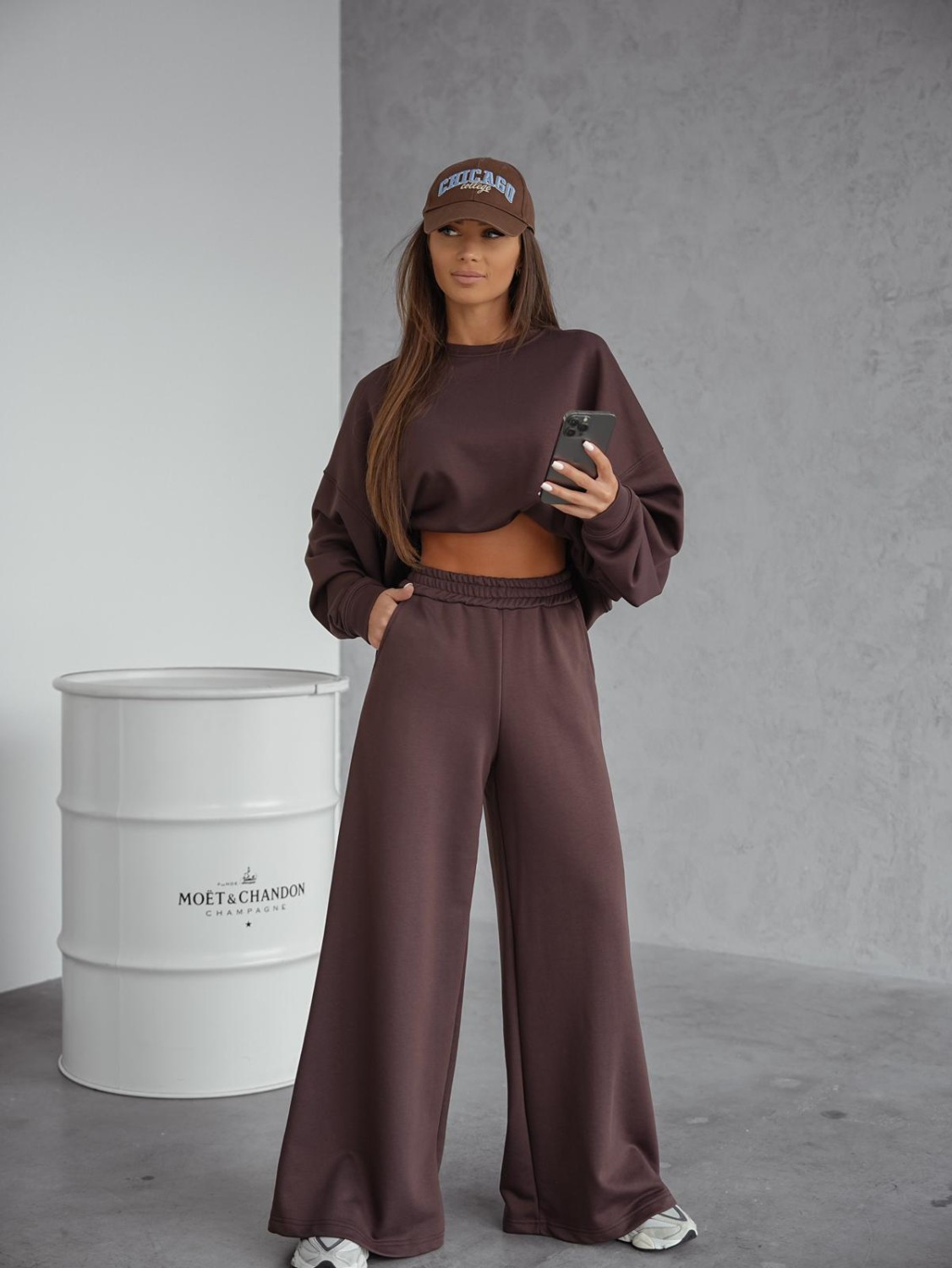 DRES DAMSKI KOMPLET SZEROKIE SPODNIE I BLUZA ME GUSTA