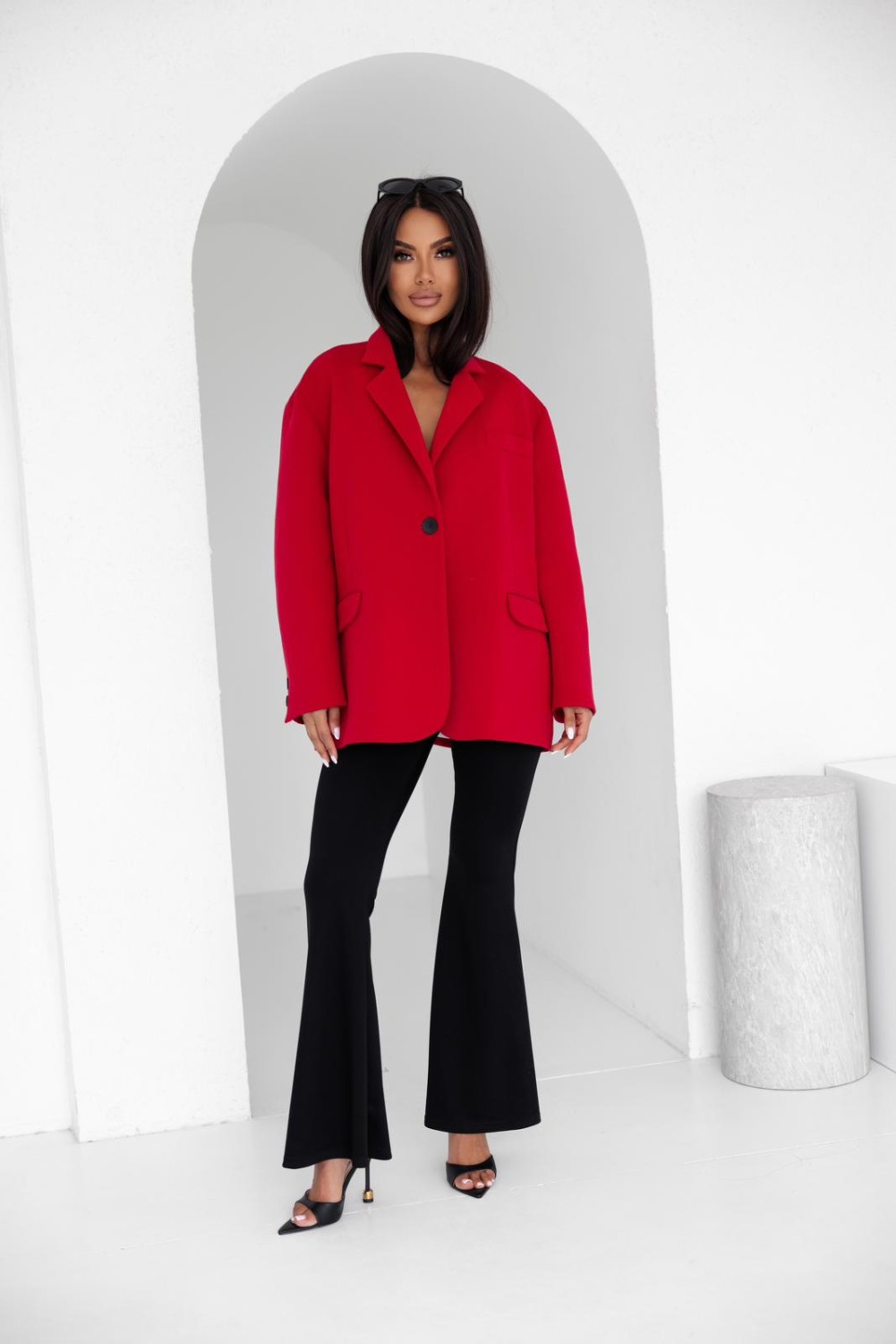 MARYNARKA DAMSKA DRESOWA OVERSIZE CZERWONA ME GUSTA