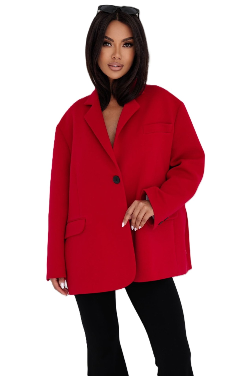 MARYNARKA DAMSKA DRESOWA OVERSIZE CZERWONA ME GUSTA