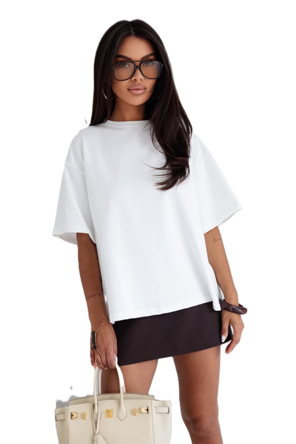 T-SHIRT DAMSKI OVERSIZE BASIC BIAŁY ME GUSTA