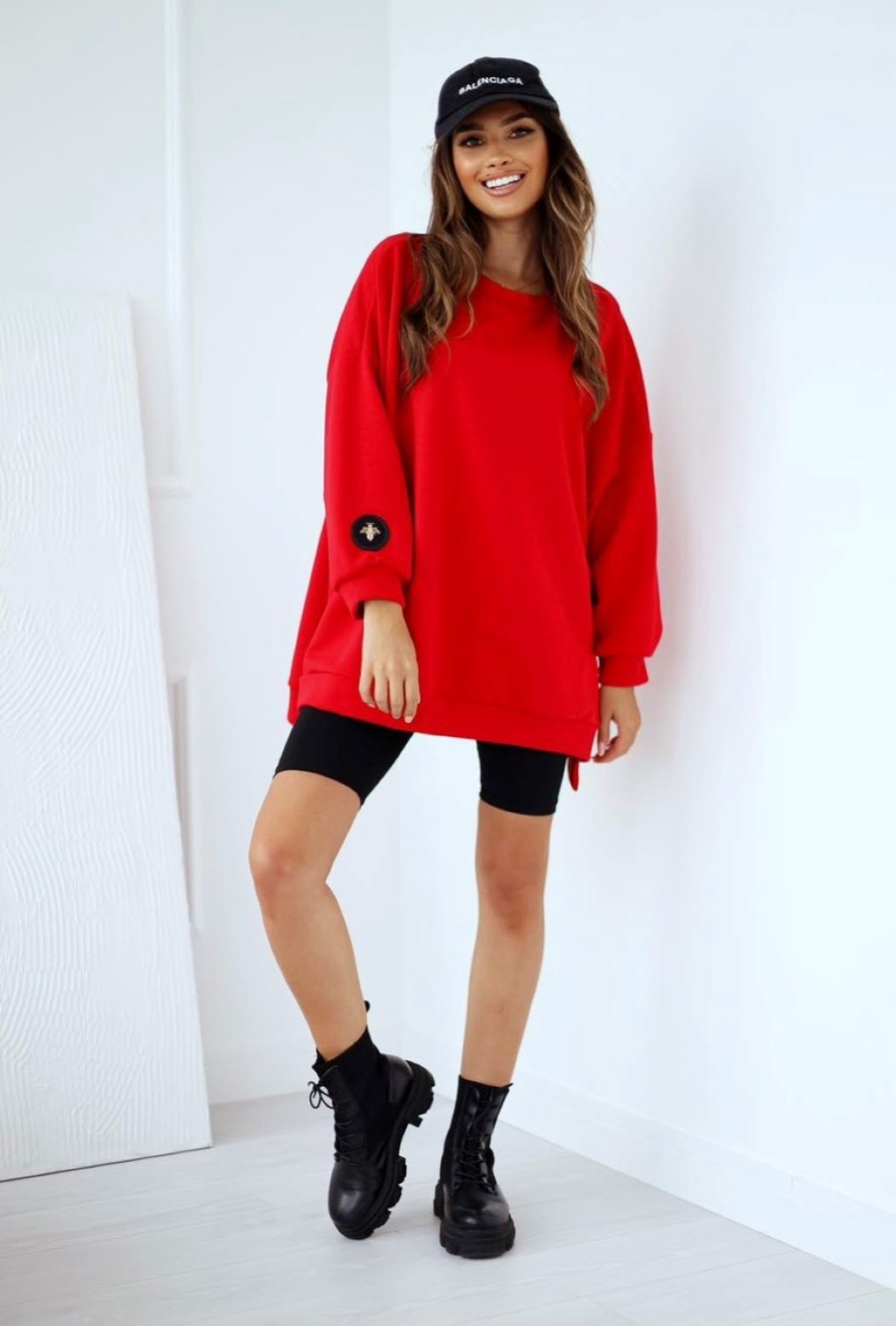 bluza damska oversize czerwona mucha me gusta