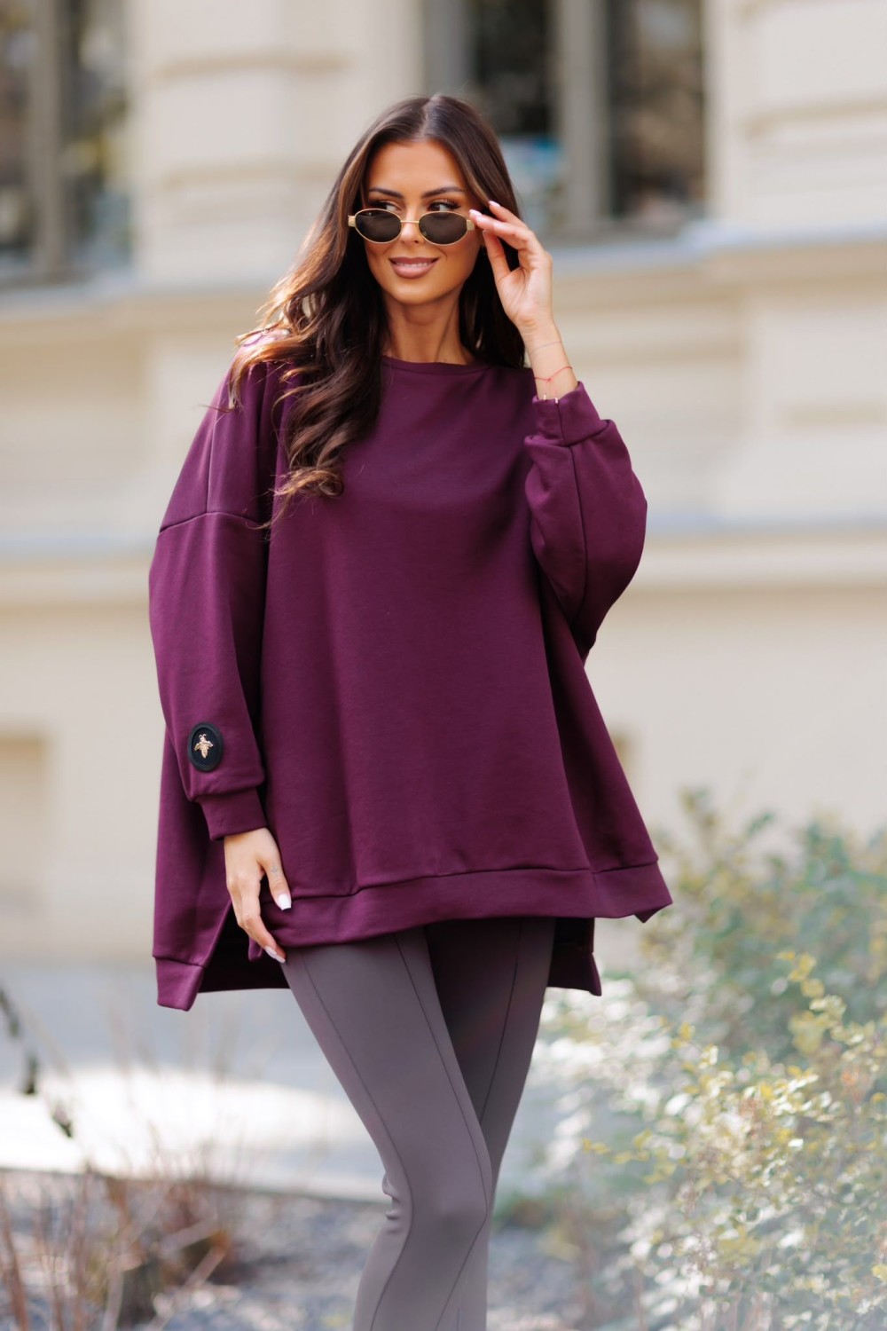 Bluza damska oversize bordowa mucha Me Gusta