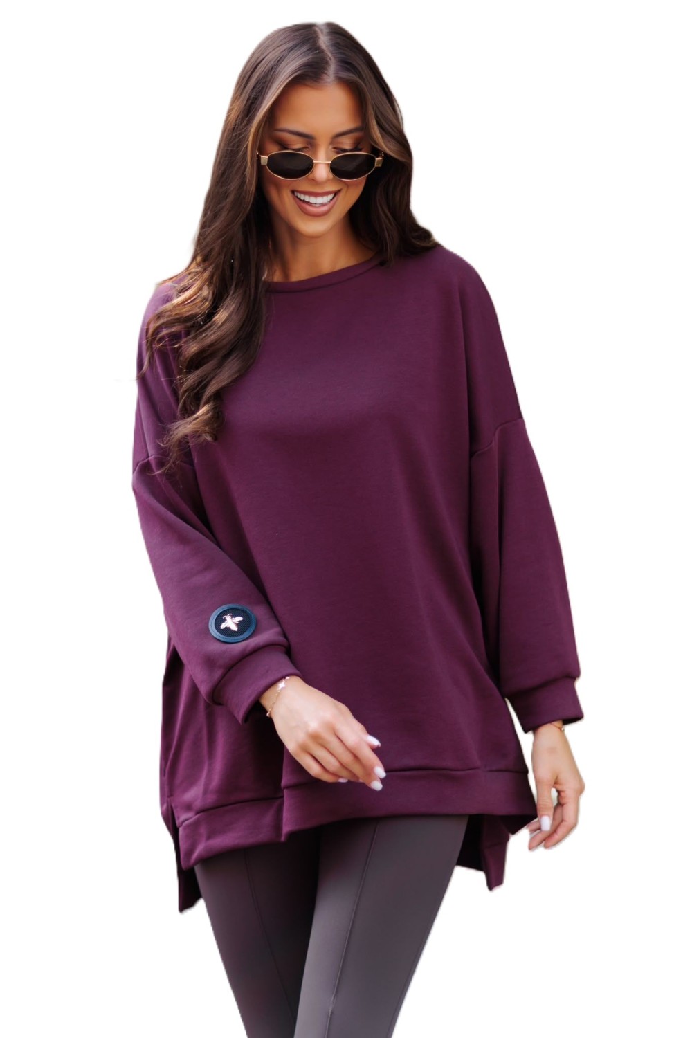 Bluza damska oversize bordowa mucha Me Gusta