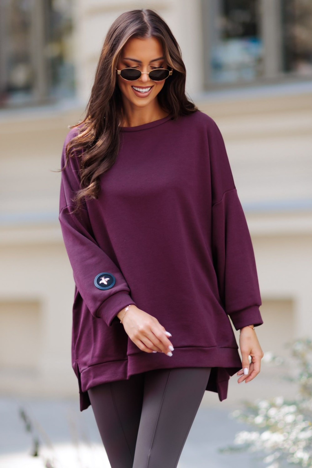 Bluza damska oversize bordowa mucha Me Gusta