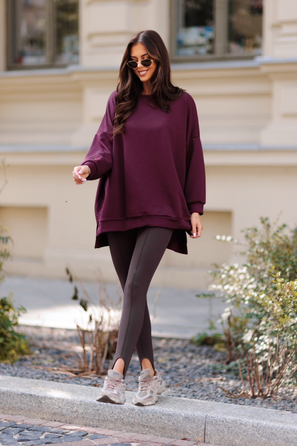 Bluza damska oversize bordowa mucha Me Gusta