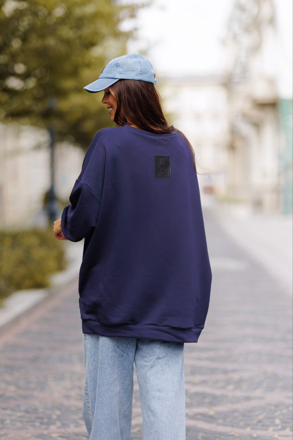 bluza damska oversize granatowa mucha me gusta