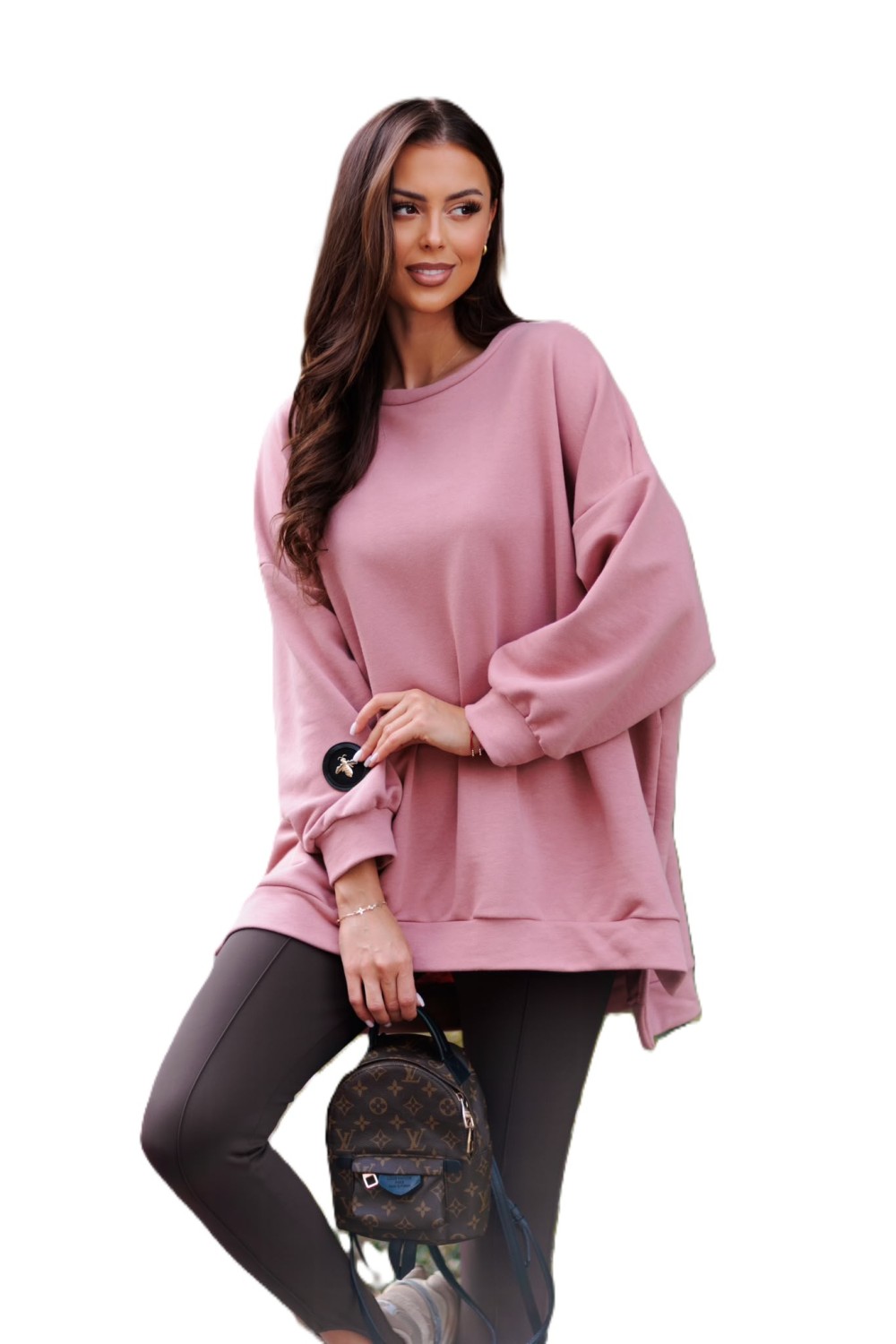 bluza damska oversize mucha brudny róż me gusta