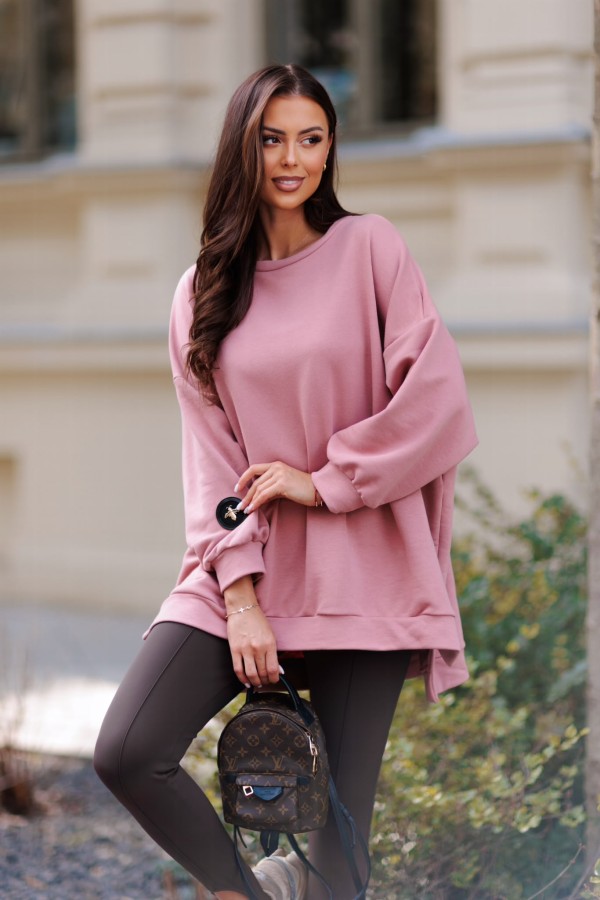 bluza damska oversize mucha brudny róż me gusta