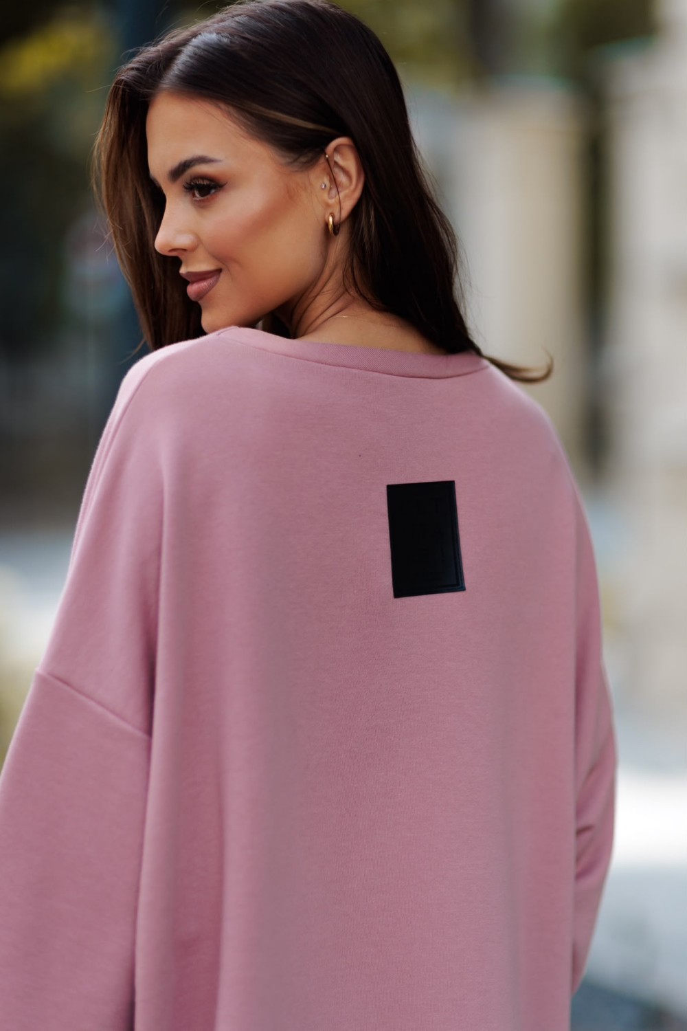 bluza damska oversize mucha brudny róż me gusta
