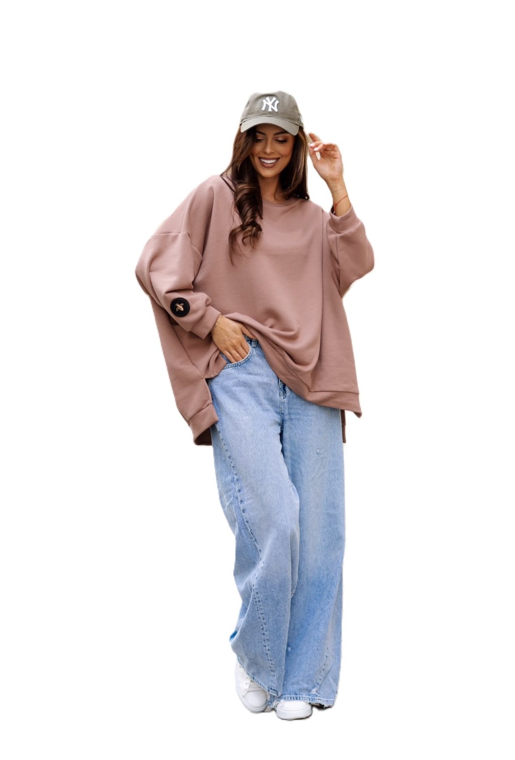 bluza damska oversize mucha camel me gusta