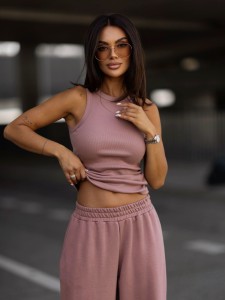 Bluzka damska top na ramiączkach bokserka brudny róż Me Gusta 