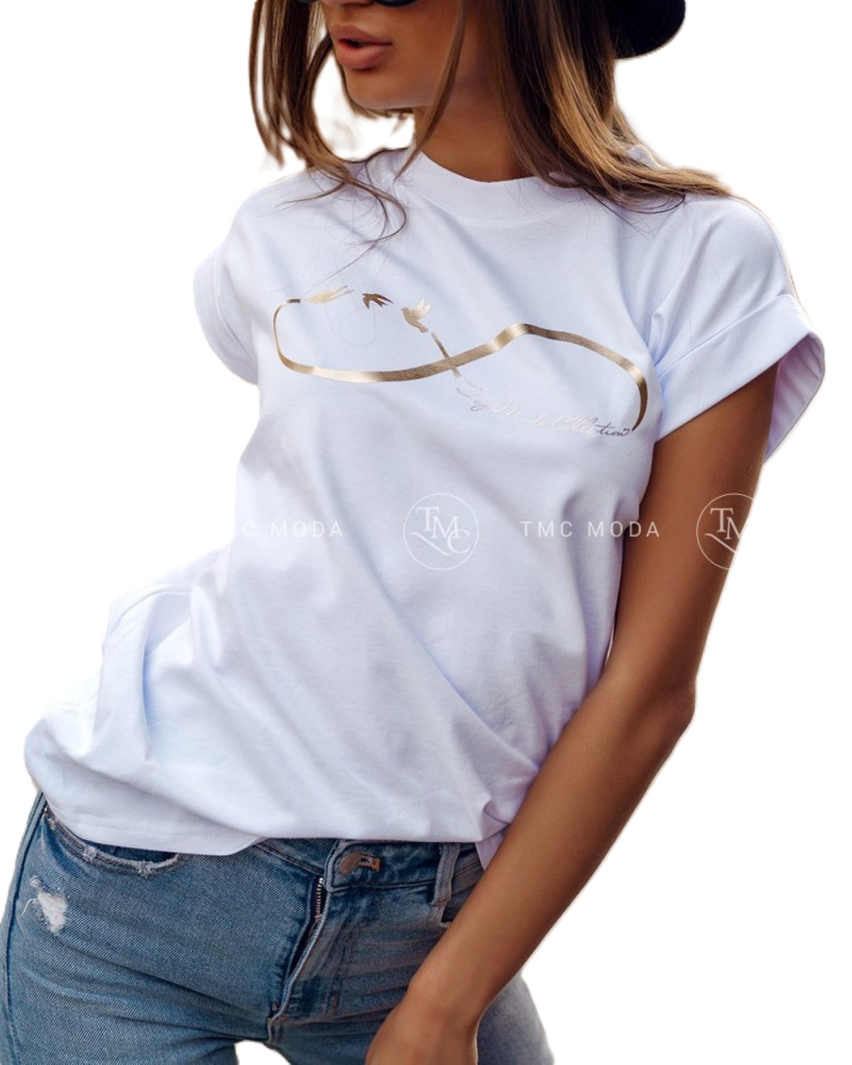 biały t-shirt damski infinity tmc moda