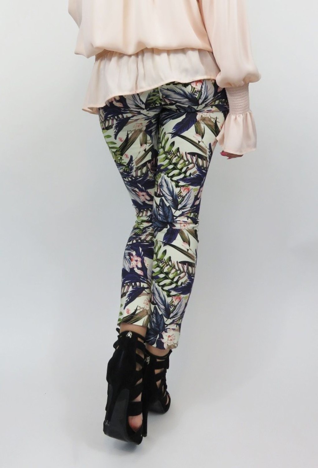 spodnie damskie cygaretki wzorzyste lola fashion