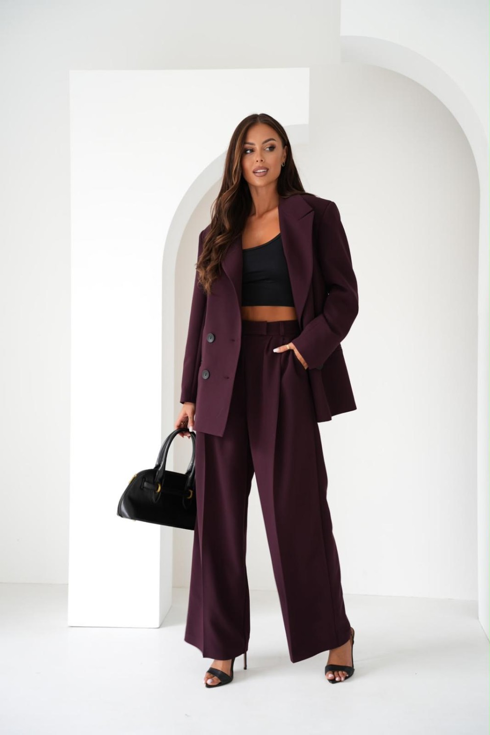 marynarka damska dwurzędowa burgund me gusta