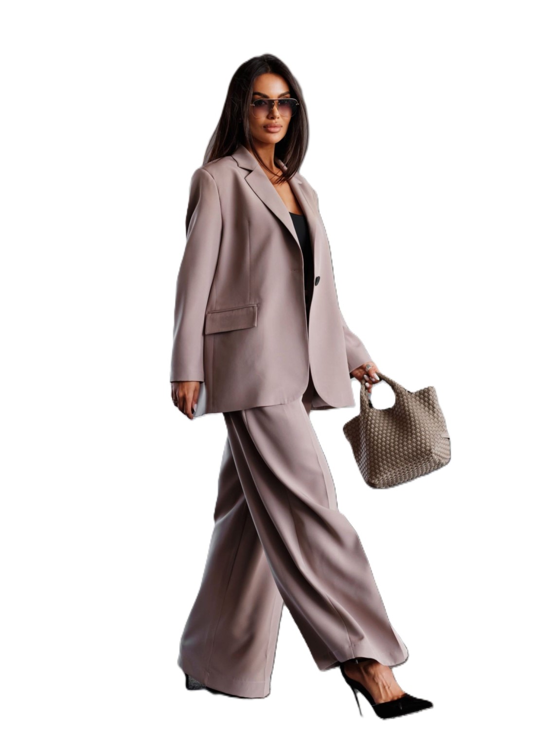 marynarka damska oversize elegancka modna beżowa latte me gusta