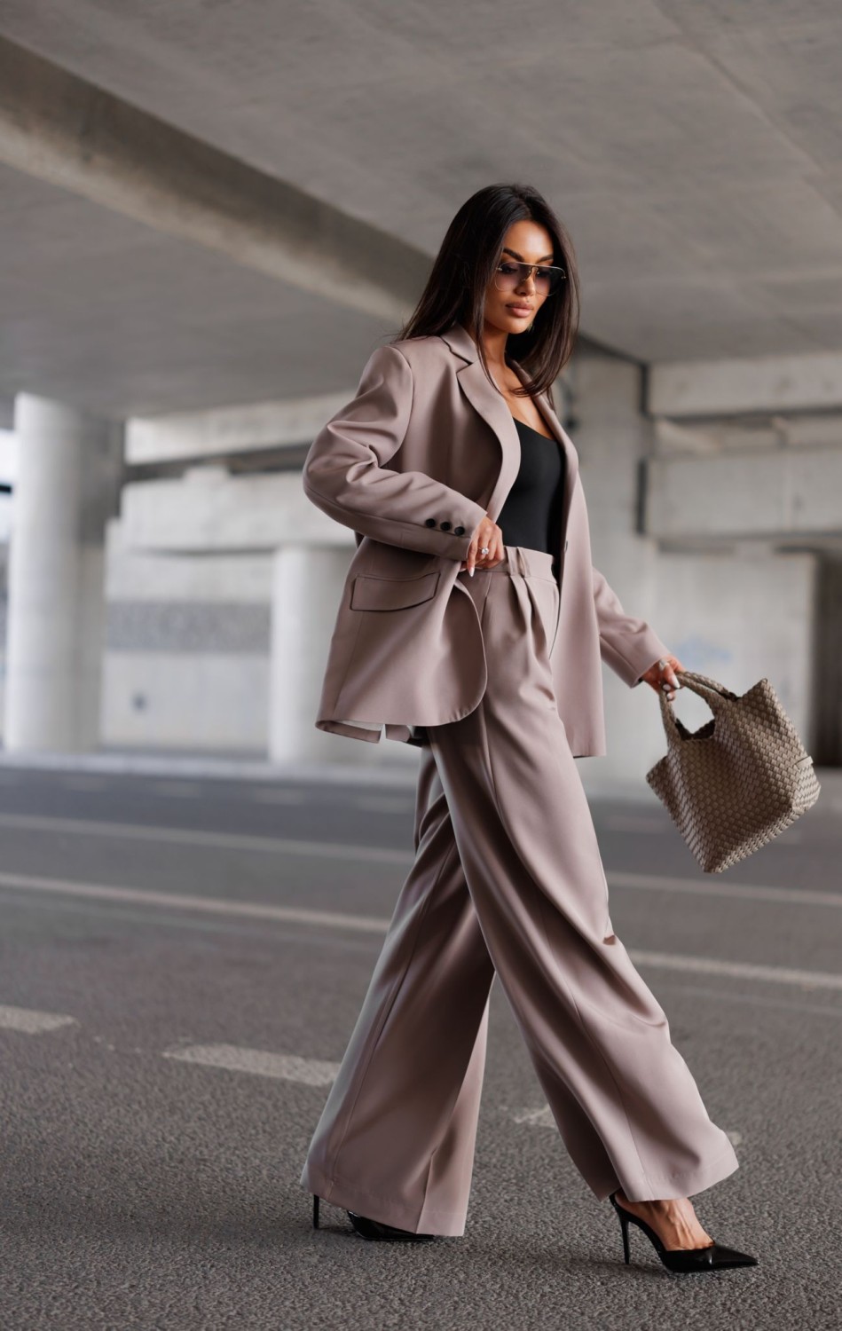 marynarka damska oversize elegancka modna beżowa latte me gusta