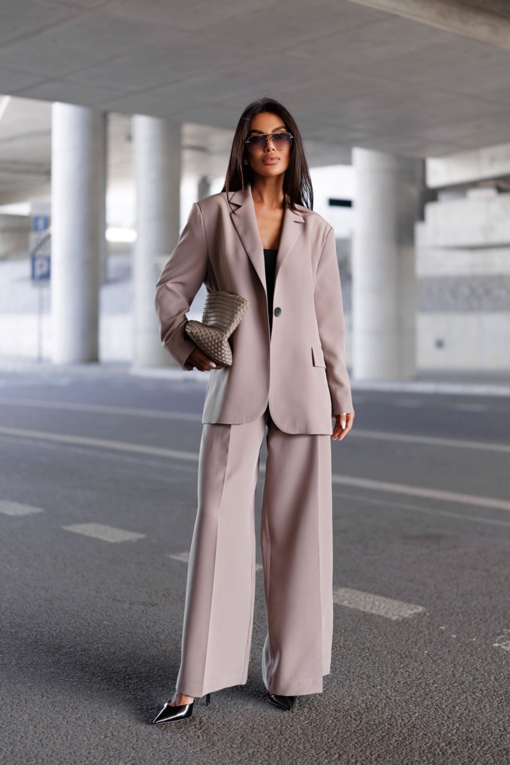 marynarka damska oversize elegancka modna beżowa latte me gusta