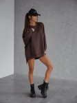 Brązowa bluza damska oversize mucha Me Gusta  