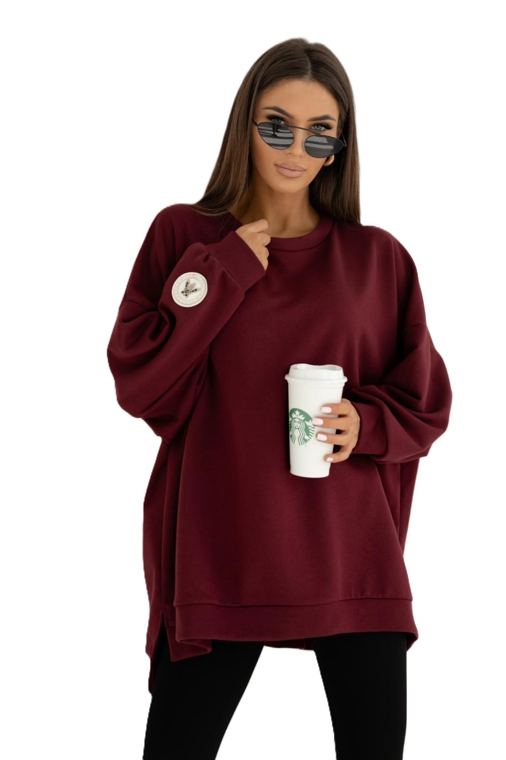 Bluza damska oversize bordowa mucha Me Gusta