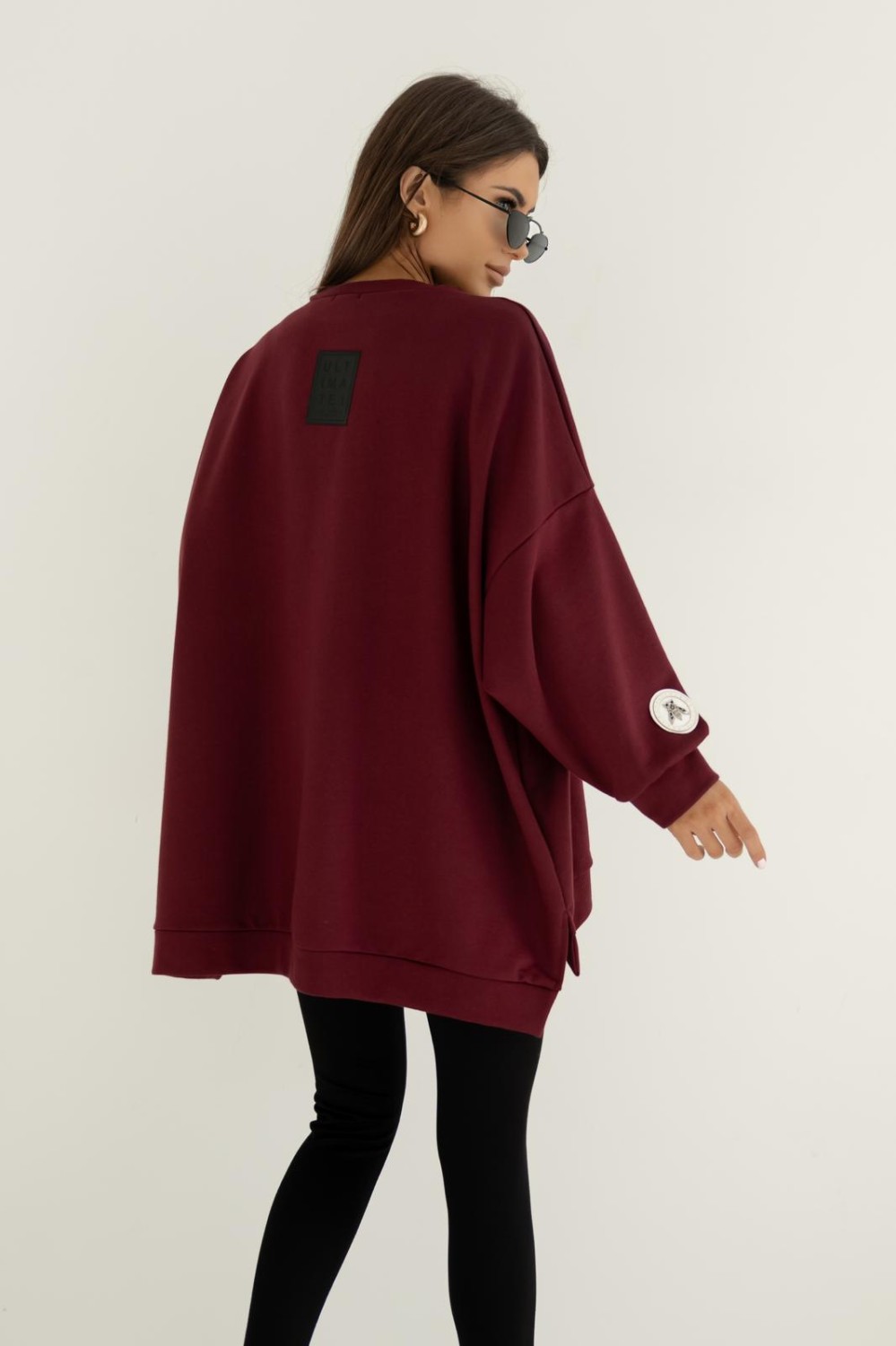 Bluza damska oversize bordowa mucha Me Gusta