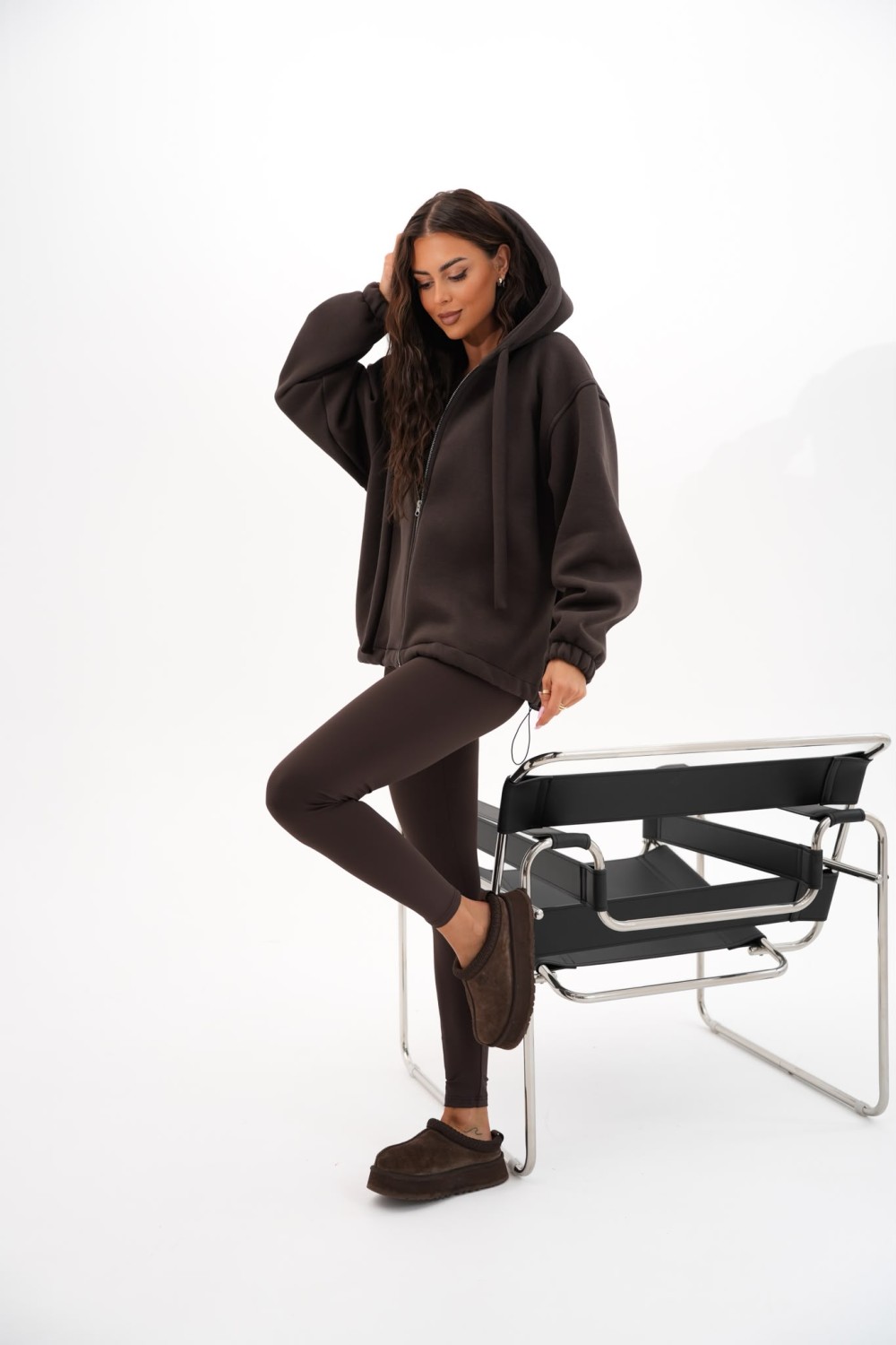 bluza damska z regulacją dołem rozpinana ocieplana oversize kaptur me gusta