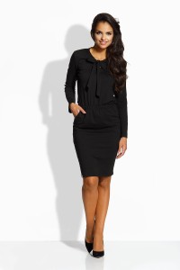 Czarna sukienka z wiązaniem przy dekolcie Envy Me 